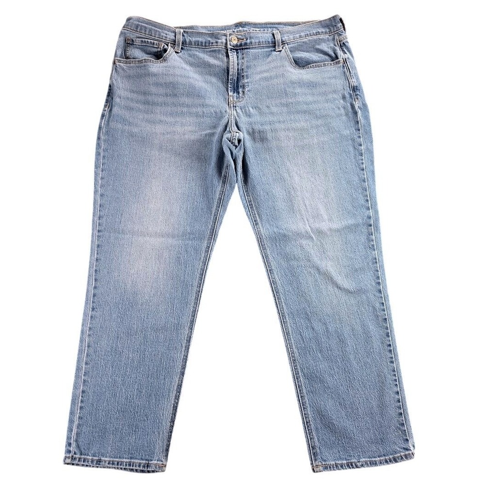 Old Navy Wow Boyfriend Jeans Womens 16 Petite Light Wash Mid Rise Relaxed Denim